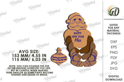 Wooden Christmas Character Lasercut. Santa Claus SVG Product Image 2