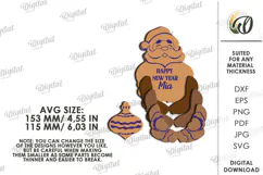 Wooden Christmas Character Lasercut. Santa Claus SVG Product Image 2