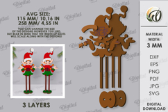3D Christmas Characters Lasercut. Christmas Elf SVG Product Image 2