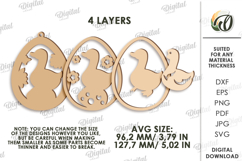 3D Easter Egg Laser Cut. Hanging Easter Ornament SVG Product Image 2
