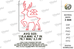 Christmas Reindeer Laser Cut. Stand Decor SVG Product Image 2