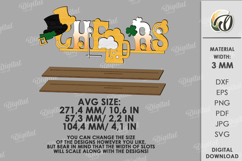 St Patrick's Day Word Stand Laser Cut. Cheers SVG Product Image 2