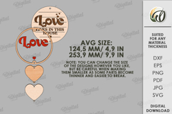 3D Love Decor Laser Cut. Round Sign. Wall Decor SVG Product Image 2