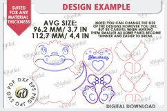 Valentine Crocodile with Heart Laser Cut. Cute Animals SVG Product Image 3