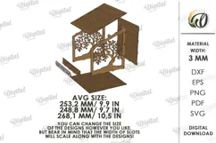 Bird Feeder Laser Cut. Hanging Bird Feeder House SVG Product Image 2