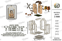 3D Fall Lantern Decor Laser Cut. Standing Decor SVG Product Image 2