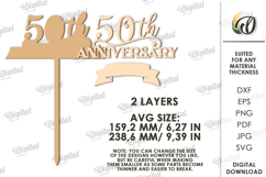 Anniversary Cake Topper Laser Cut. Cake Topper SVG Product Image 2