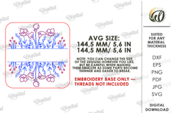 Floral Embroidery Sign Laser Cut. Embroidery Pattern SVG Product Image 2