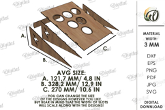 3D Mini Desktop Cornhole Laser Cut. Board Game SVG Product Image 2