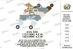 3D Summer Car Laser Cut. Summer Stand Decor SVG Product Image 2