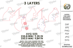 Christmas Door Corner Laser Cut. Polar Bear Door Decor SVG Product Image 2