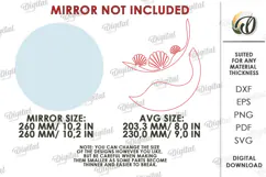 Modern Mirror Decor Laser Cut. Nature Mirror Decoration SVG Product Image 3