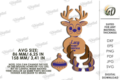 Wooden Christmas Character Lasercut. Fawn SVG Product Image 2