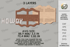 Cowboy tiered tray decors Laser Cut. Western SVG Product Image 6
