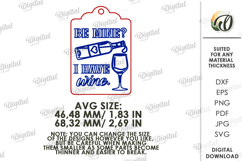 Valentine's Day Wine Bottle Tag Laser Cut. Wine Tag SVG Product Image 2