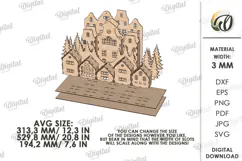 Christmas Village Light Stand Laser Cut. Christmas SVG Product Image 2