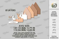 Christmas House Laser Cut. Wooden Christmas Decor SVG Product Image 2