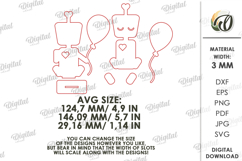 Valentine’s Day Figurines Bundle Laser Cut. Stand Decor SVG Product Image 5