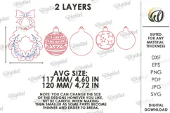 Christmas Hanging Ornaments Laser Cut. Wall Decor SVG Product Image 2