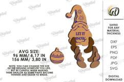 Wooden Christmas Character Lasercut. Christmas gnome SVG Product Image 2
