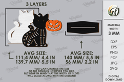 3D Halloween pet stand Laser Cut. Spooky Decor SVG. Cat Product Image 2