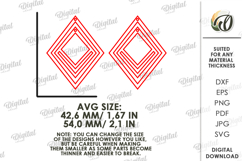 Boho Drop Earrings Laser Cut. Dangle Earrings SVG Product Image 2