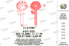 Teacher Pencil Flowers Bundle Laser Cut. Teacher Gift SVG Product Image 5