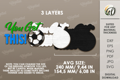 Layered Sport Sign Laser Cut. Soccer Wall Decor SVG Product Image 2