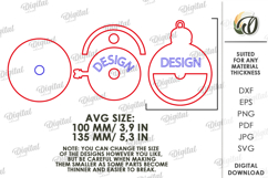 Santa Meter Ornament Laser Cut. Christmas Tree Decor SVG Product Image 3