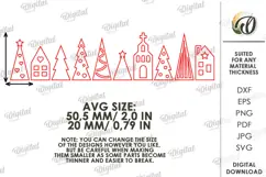 Christmas Village Candle Wrap Laser Cut. Christmas Decor SVG Product Image 2