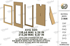 Decorative Frame Laser Cut. Wooden photo frame SVG Product Image 2