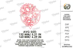 Floral Wall Art Laser Cut. Wooden Flower Wall Decor SVG Product Image 2