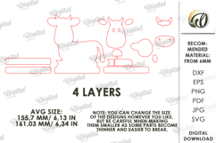 Farm Animal Stand Laser Cut. Stand Decor. Cow SVG Product Image 2