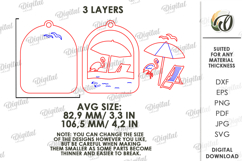 3D Summer Ornaments Bundle Laser Cut. Wall Hanger SVG Product Image 5