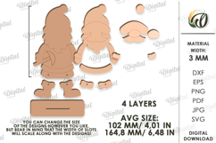 Christmas Character Laser Cut. Christmas gnome SVG Product Image 2