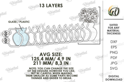 3D Candy holder vase Laser Cut. Mother's day gift SVG Product Image 2