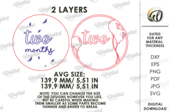 3D Monthly Milestone Disc Laser Cut. Two Months SVG Product Image 2