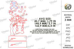 Valentine Character On Swing Laser Cut. Standing Decor SVG Product Image 3