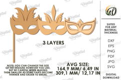 Mardi Gras Photo Booth Prop Lasercut. Mardi Gras Mask SVG Product Image 2
