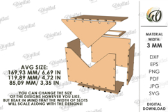 Valentine&#039;s Day Post Box Laser Cut. Valentine Mail Box SVG Product Image 2
