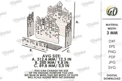 City Organizer Laser Cut. Desk Organizer. Pencil Holder SVG Product Image 2