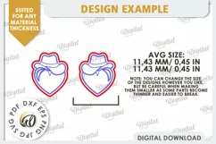 Valentine's Western Earrings Laser Cut. Cowboy Earrings SVG Product Image 2