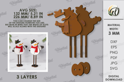 3D Christmas Characters Lasercut. Snowman SVG Product Image 2