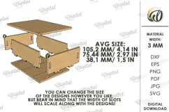 Playing Card Box Laser Cut. Playing Card Organizer SVG Product Image 2