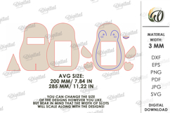 Penguin Hugs Photo Frame Laser Cut. Kids Picture Frame SVG Product Image 2