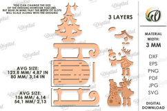 Christmas Sleigh Stand Laser Cut. Christmas Characters SVG Product Image 2