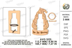 Christmas Mini Bottle Holder Ornament Laser Cut. Gnome SVG Product Image 2