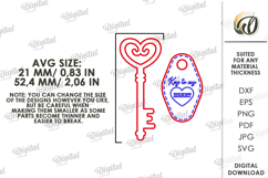 Valentine's Day Key Laser Cut. Valentine Gift Tag SVG Product Image 2