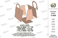 3D Mother's Day Bag Laser cut. Gift Bag SVG Product Image 2