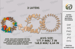 Autumn Wreath Laser Cut . Fall Wreath Decor SVG Product Image 2